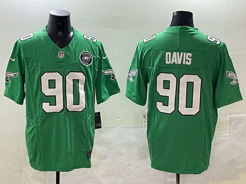 Men Philadelphia Eagles #90 Davis Green three generations 2025 Nike Vapor Limited NFL Jersey style 3->philadelphia eagles->NFL Jersey